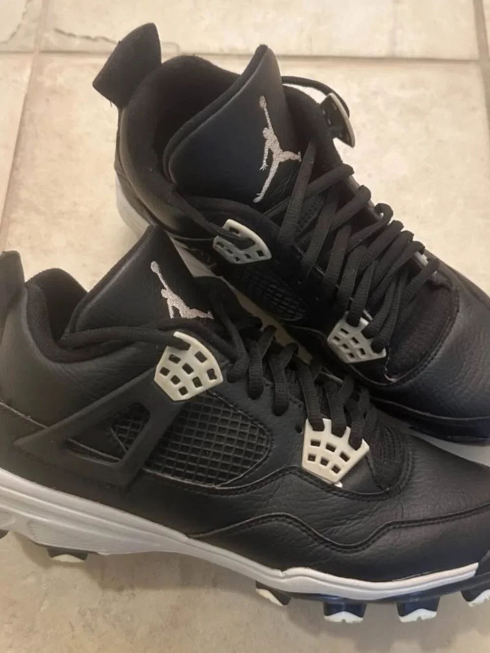 Air Jordan Retro MCS Cleats Oreo IV 4 Baseball Football Size 7.5 807709-010